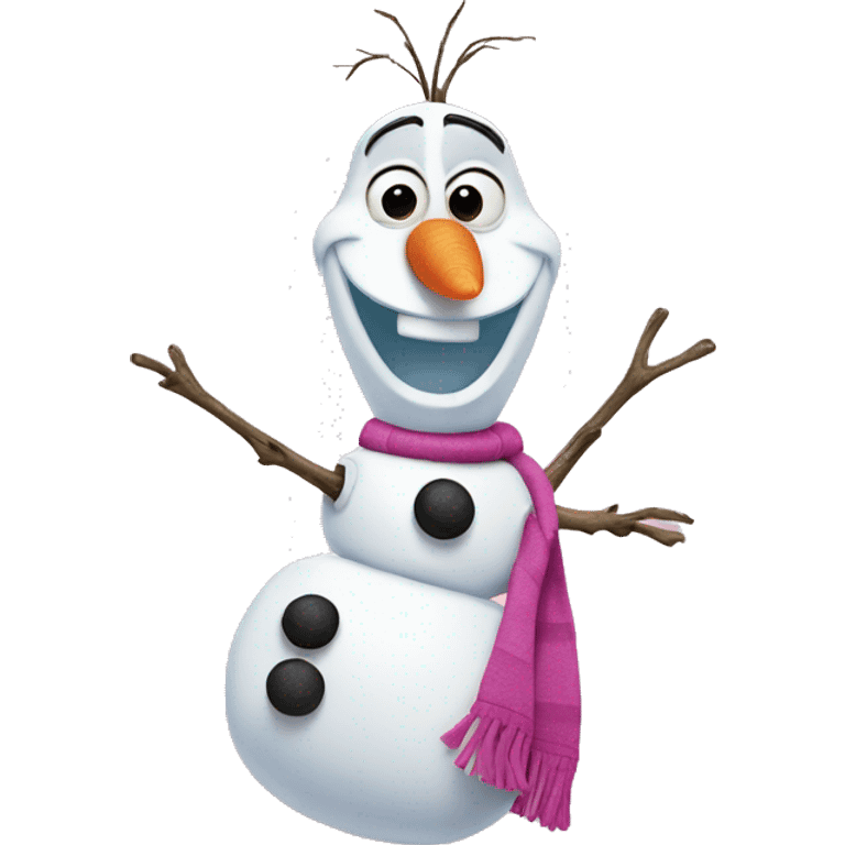 Olaf from frozen pink  emoji