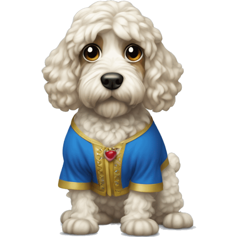 Cockapoo in Snow White costume emoji