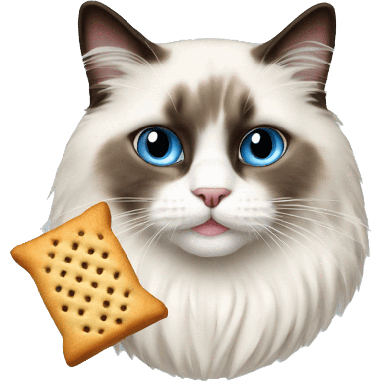 Ragdoll cat with snack emoji