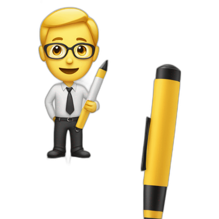 Man writing on a marker board emoji