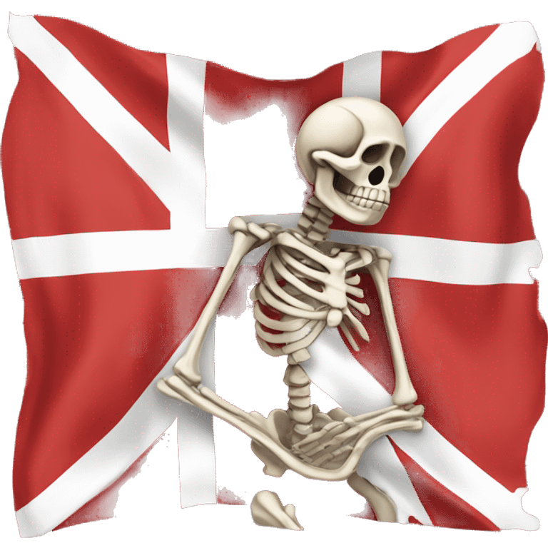 skeleton infont of danish flag emoji