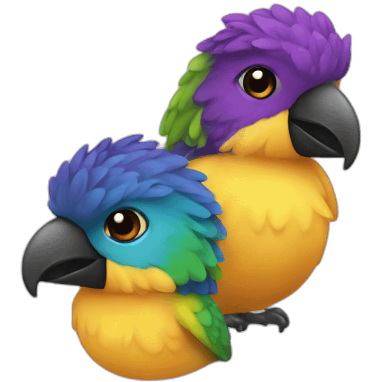 3 colorful fledglings emoji