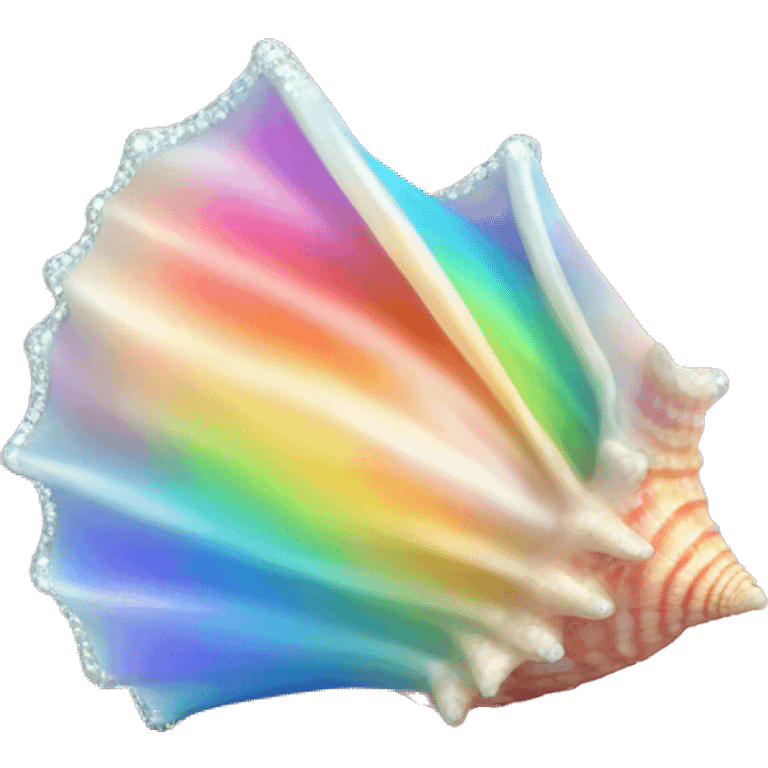 Sparkling rainbow conch emoji