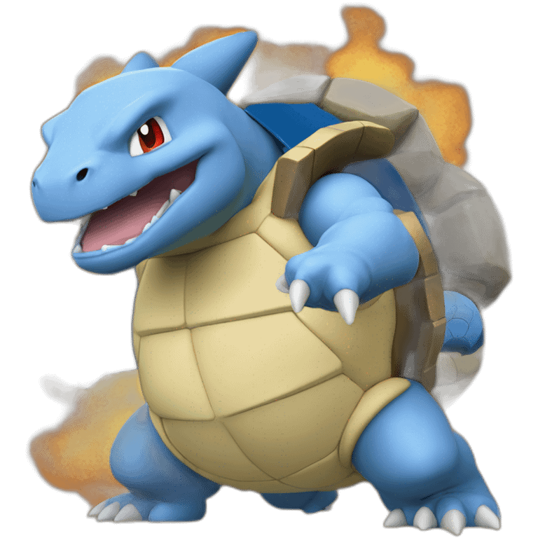 Blastoise fighting with charizard emoji