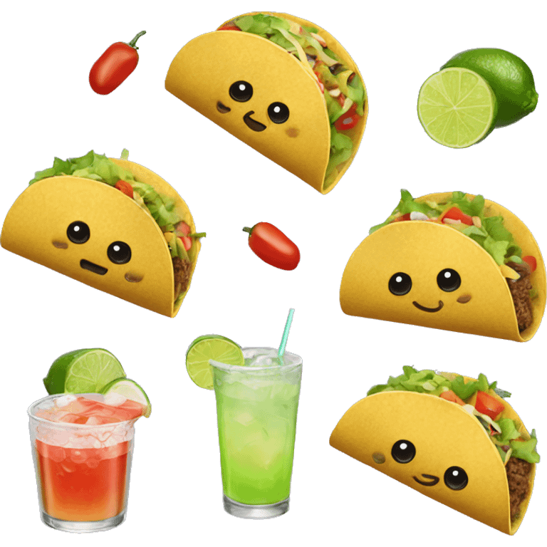 tacos and margarita  emoji