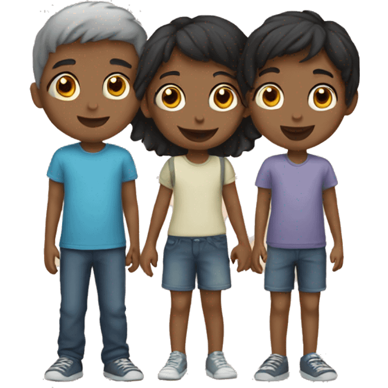 Three kids emoji