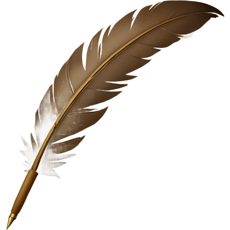 Quill pen with parchment scroll emoji