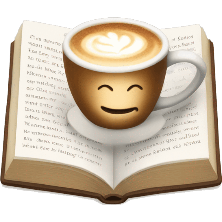 Latte with an open book emoji