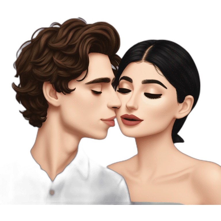 timothee chalamet and kylie jenner kissing emoji