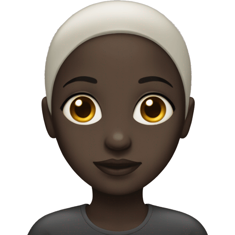 Very dark girl with alopecia emoji