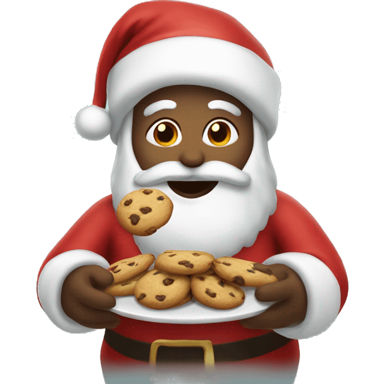 Santa eating cookies emoji