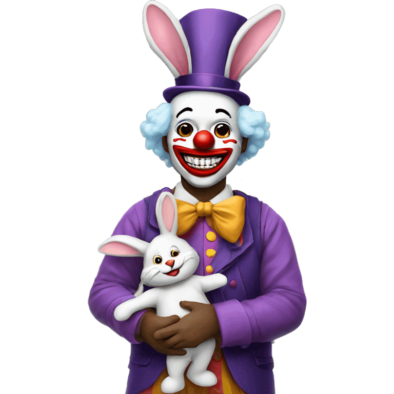 Clown with bunny emoji