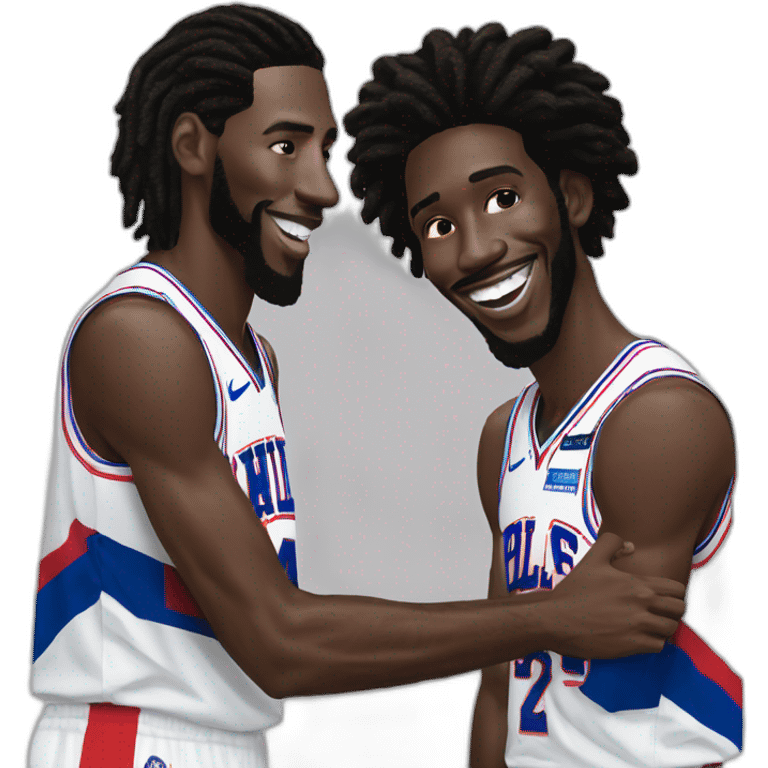 Joël Embiid with Tyrese Maxey emoji