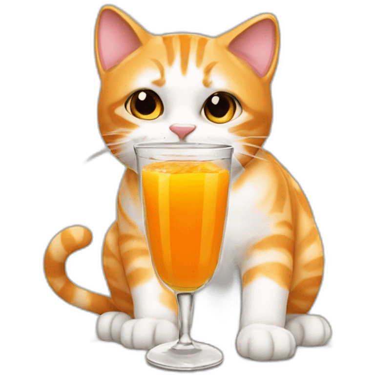 Cat drinking dôme orange jus  emoji