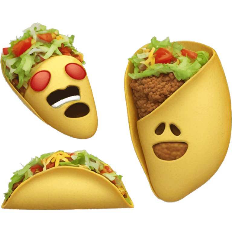 Taco and burrito on a plate  emoji