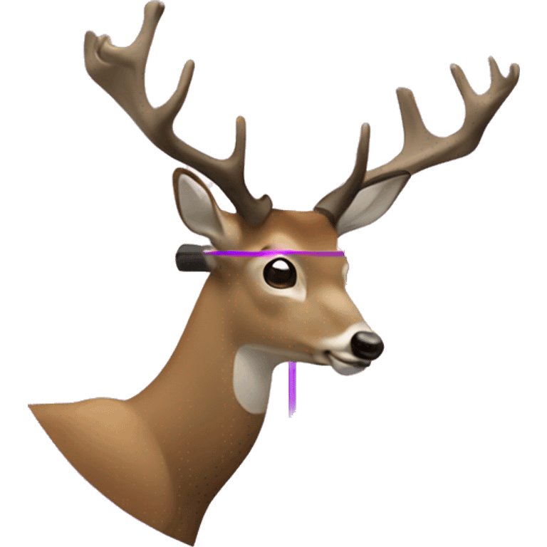 Purple scope target with deer emoji