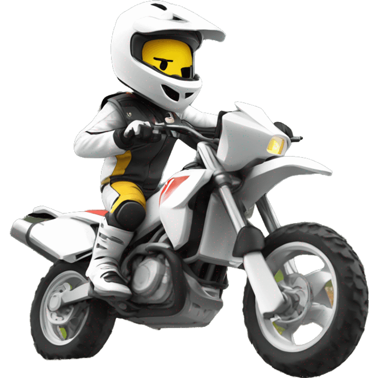 Une chevre sur un moto cross avec un casque a corne   emoji