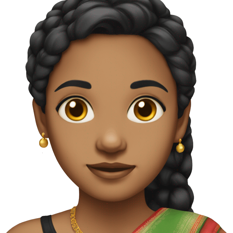 Light skin black hair girl wearing saree emoji