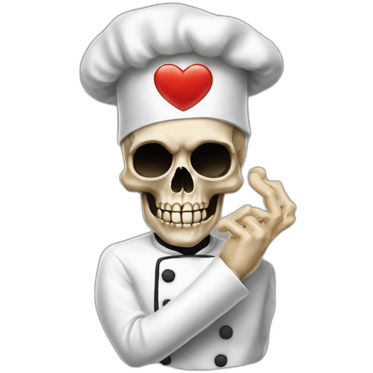 skull Chef Pinched Finger heart Kiss emoji