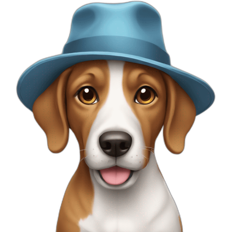 Dog with a hat emoji