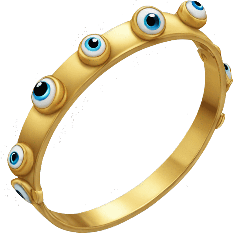 very thin gold bangle ring studded with eyeballs emoji