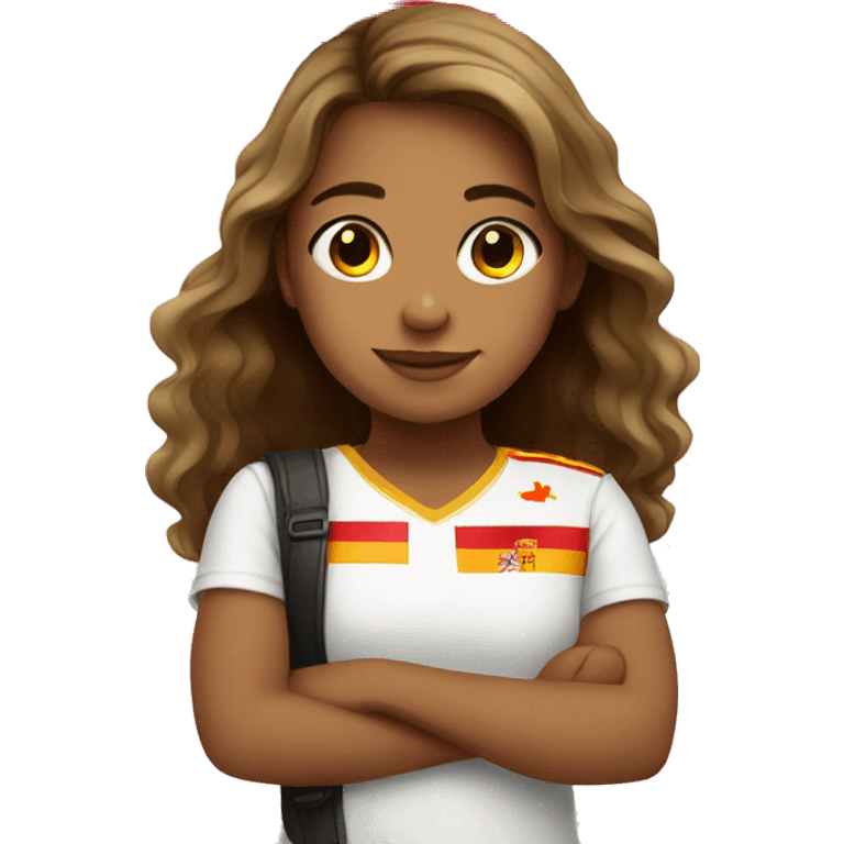 girl with spain flag emoji