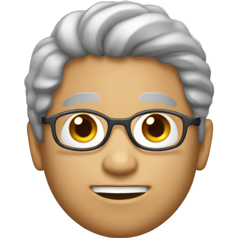 Una familia de un padre con el pelo blanco y corto, una madre con el o emoji