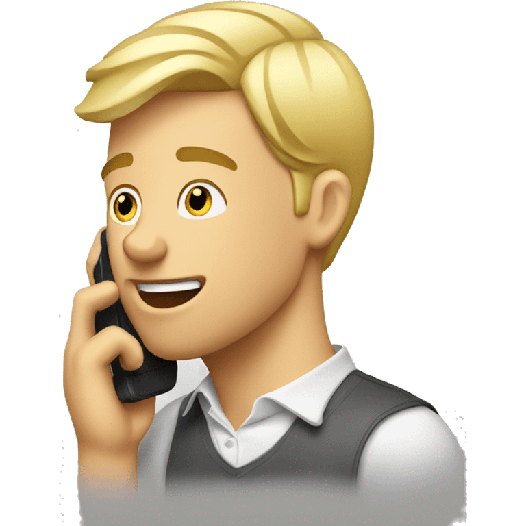 blond ful man calling smartphone emoji