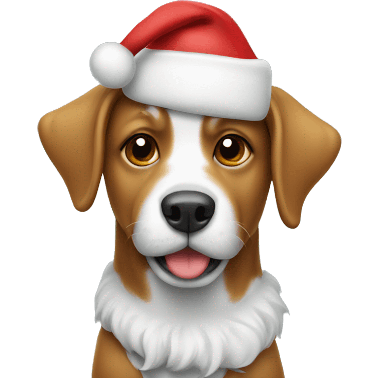 Dog with Christmas hat  emoji