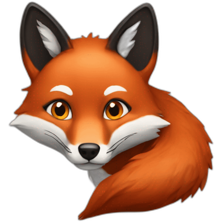 Black-red-fox emoji