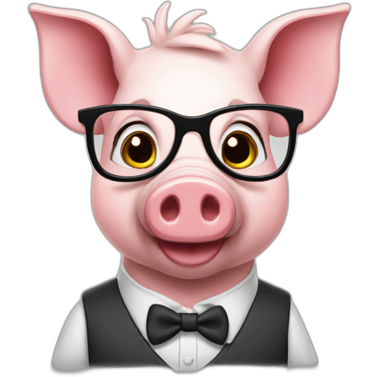 nerd pig emoji