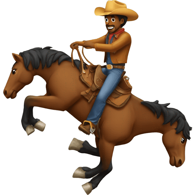 Cowboy riding a bronco  emoji