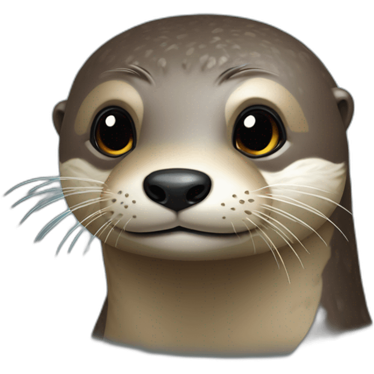 loutre dans l’espace emoji