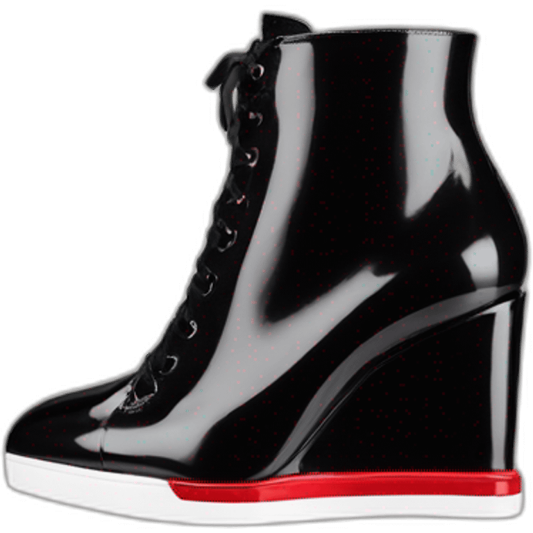 One WEDGE heel LOUBOUTIN black leather PATENT emoji