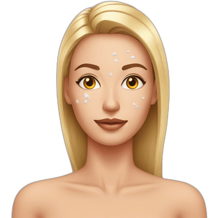 Woman taking a botox injection in her forehead emoji