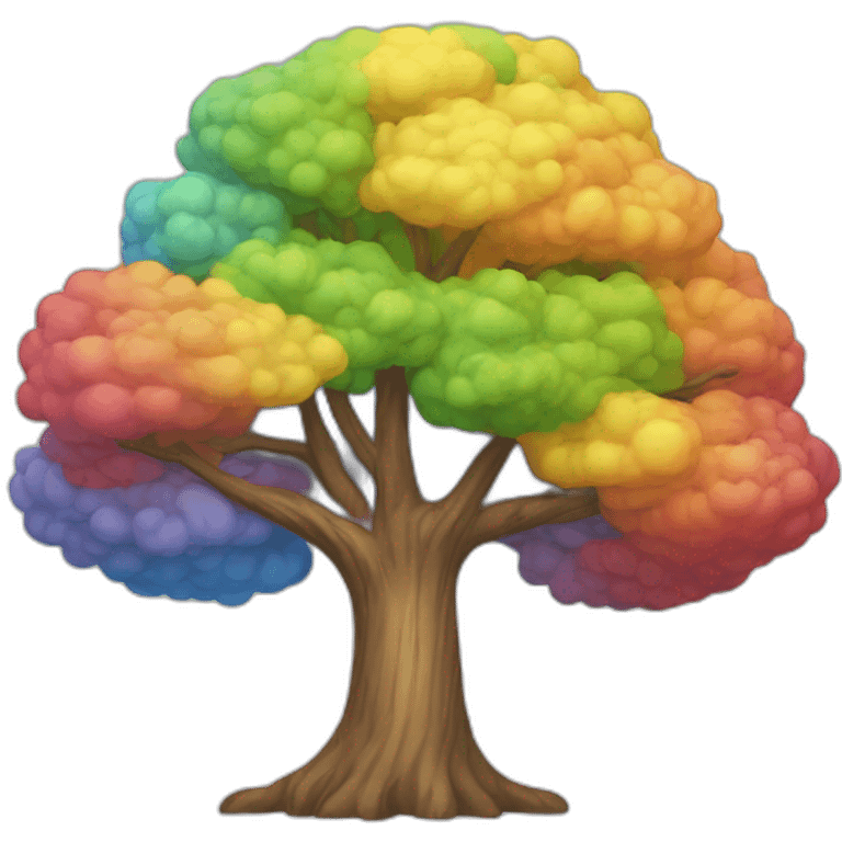 un arbre sur un arc-en-ciel emoji