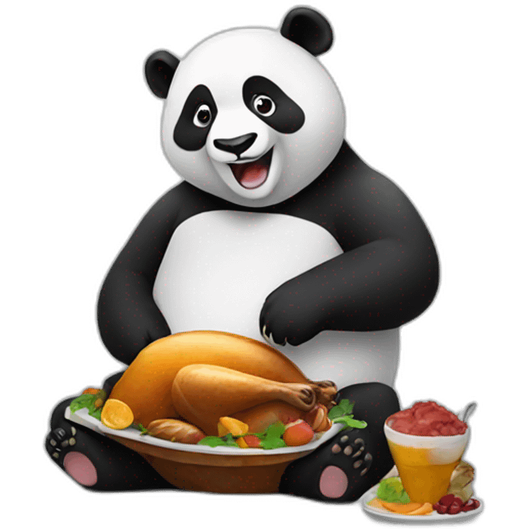 Panda eating turkey  emoji