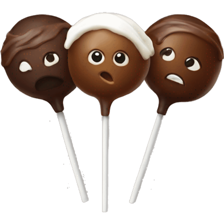 Realistic starbucks cake pops isolated. emoji