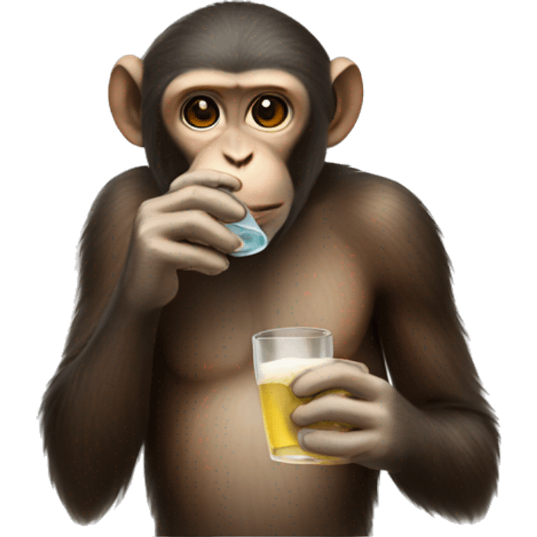 Monkey drinking emoji