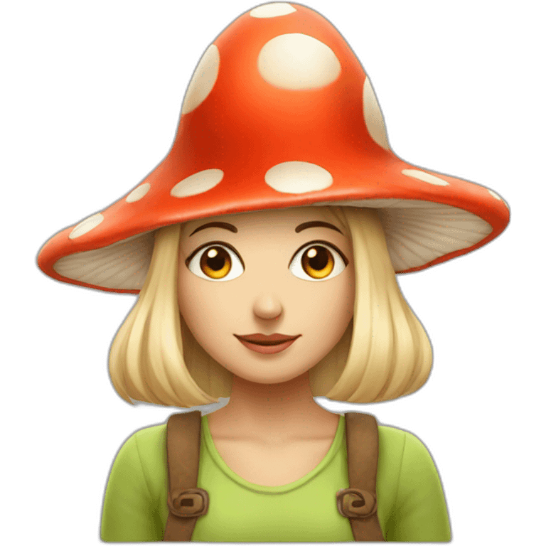 Mushroom hat girl emoji