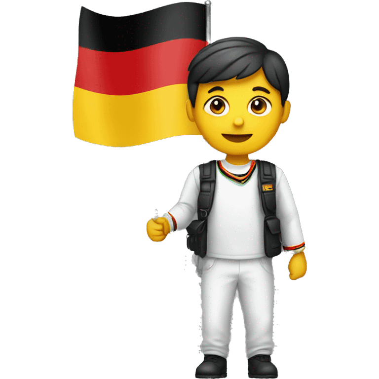 Someone holding German flag emoji