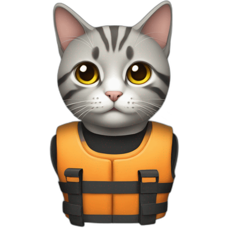 a cat in a bulletproof vest emoji