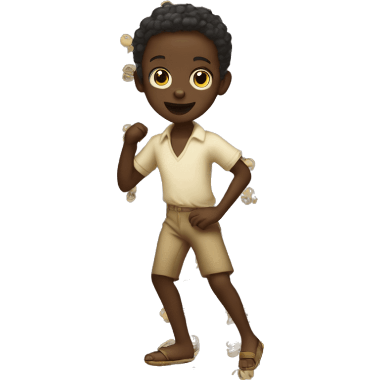  African little boy dancing  emoji