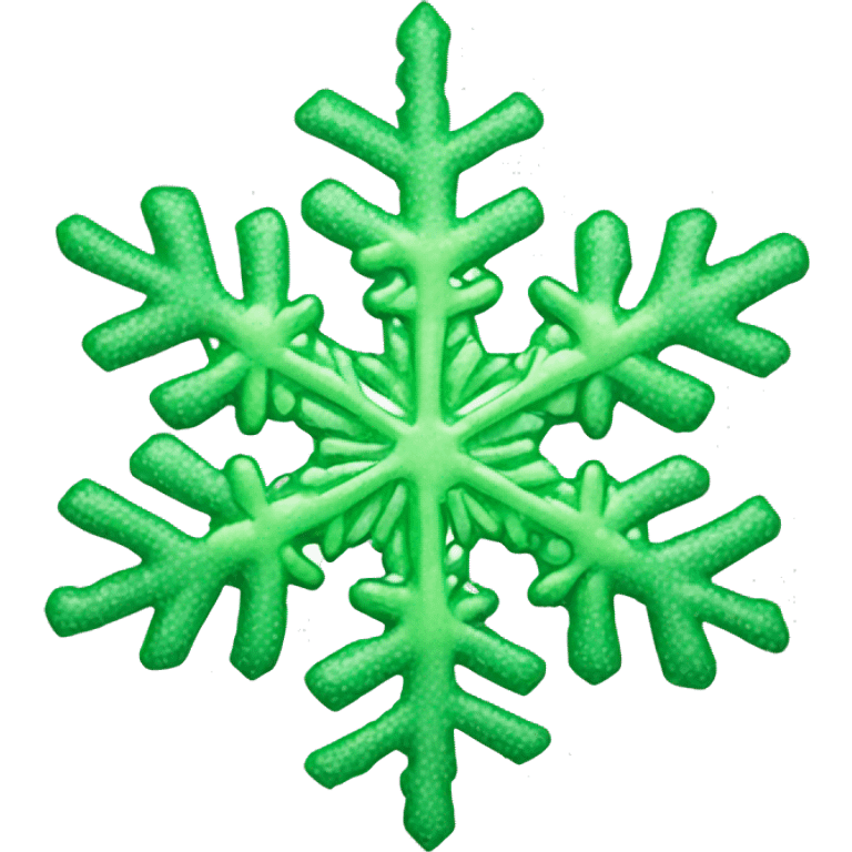 Realistic lime green snowflake. emoji