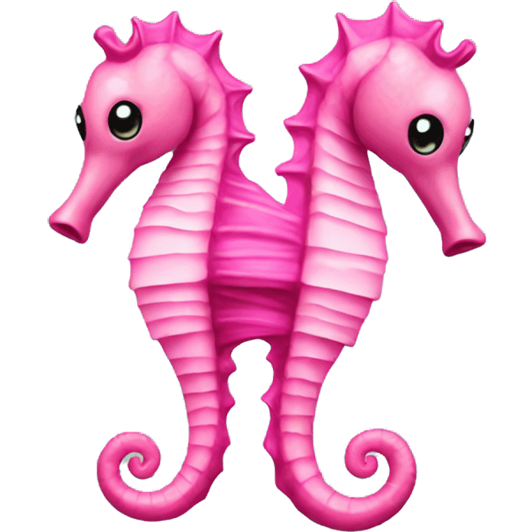 two pink seahorses emoji