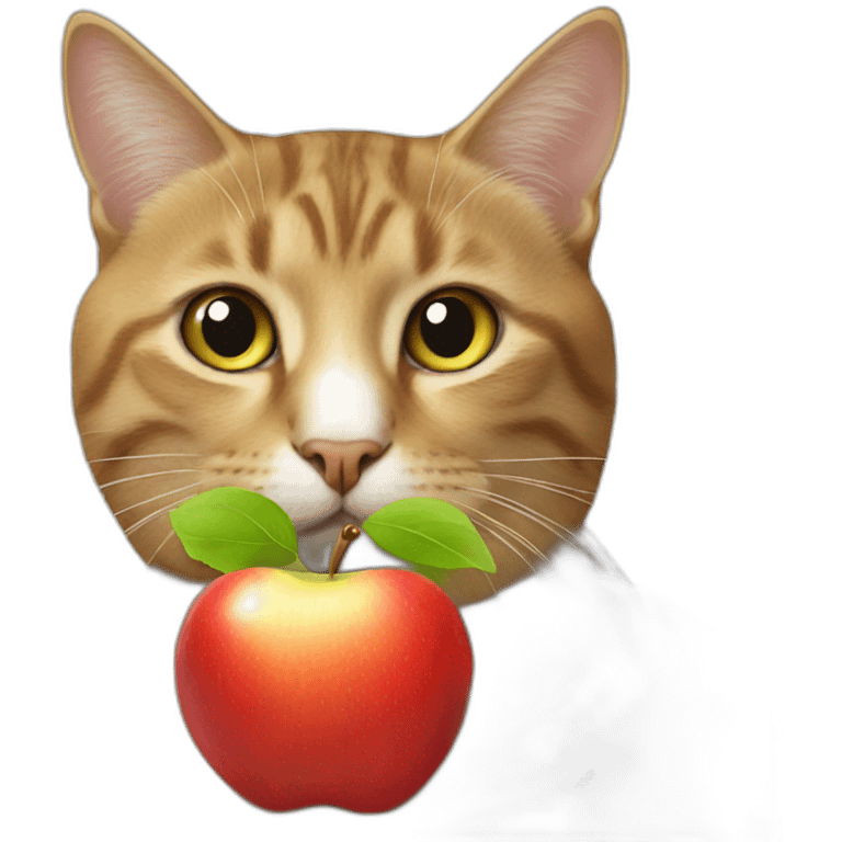 cat with apple emoji