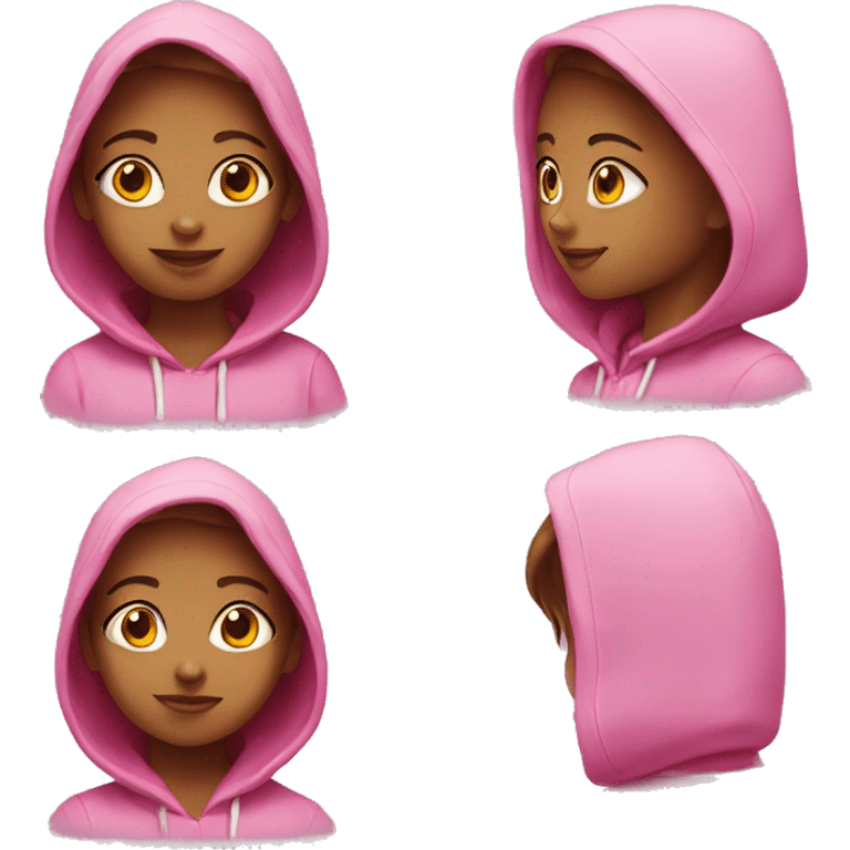 Pink girl wearing pink hoodie emoji