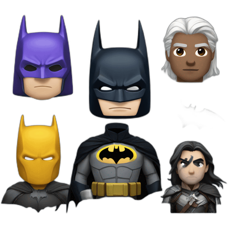 batman and witcher mixed logo emoji