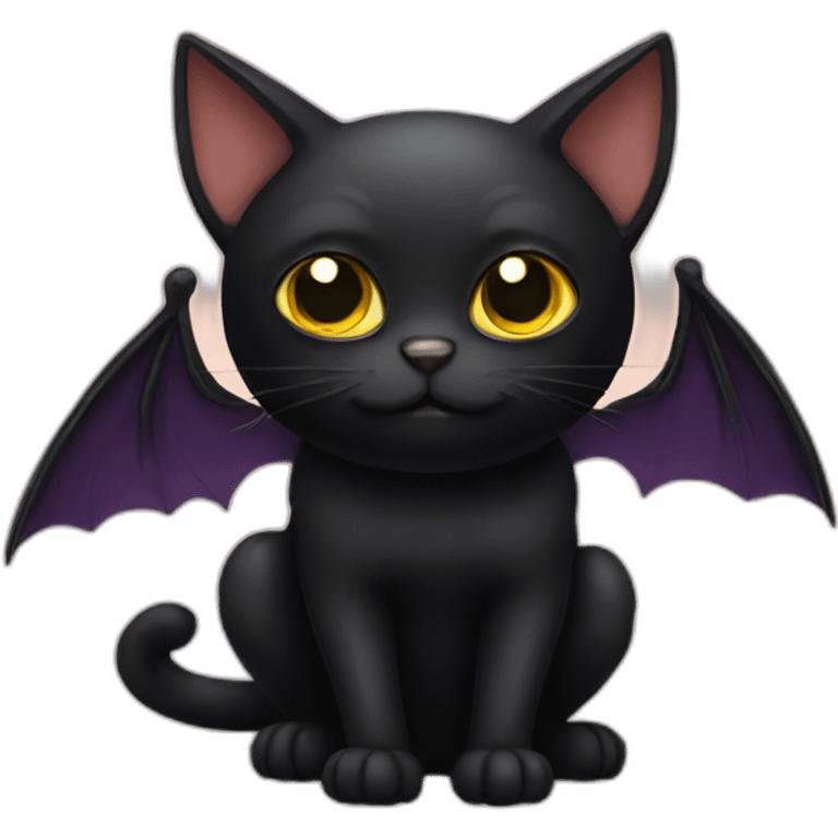 Black cat as a bat emoji