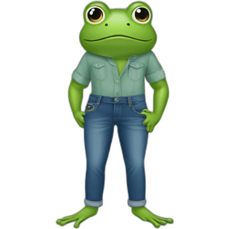 Frog blue jeans emoji